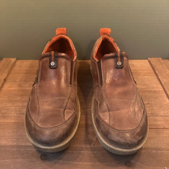 Ecco Mens Brown Slip On Loafer Moccasins Size 44 EU - Picture 5 of 8